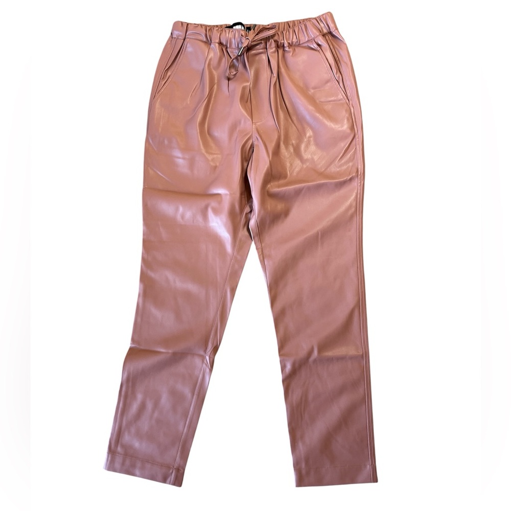 WildFang vegan leather the empower drawstring pants pink color size Small
